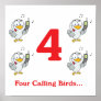 12 days four calling birds print