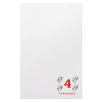 12 days four calling birds customised stationery