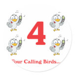 12 days four calling birds round stickers
