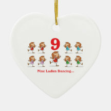 12 days nine ladies dancing christmas tree ornaments