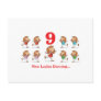 12 days nine ladies dancing post card