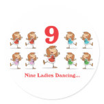 12 days nine ladies dancing round stickers