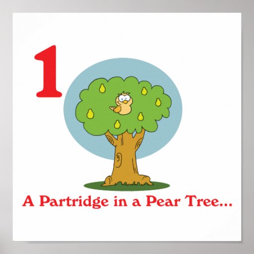 12 days partridge in a pear tree poster zazzle 12 days partridge in a pear tree poster zazzle