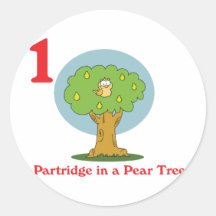12 days partridge in a pear tree round stickers