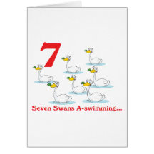 12 days seven swans a-swimming card