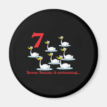 12 days seven swans a-swimming fridge magnets