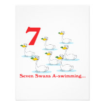 12 days seven swans a-swimming invitation