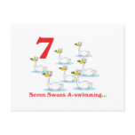 12 days seven swans a-swimming postcard