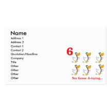 12 days six geese a-laying business card template