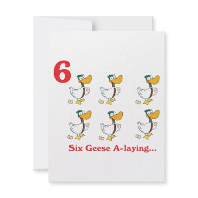 12 days six geese a-laying personalized invitation by doonidesigns