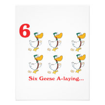 12 days six geese a-laying personalized invitation