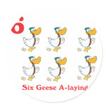 12 days six geese a-laying round sticker