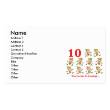 12 days ten lords a-leaping business cards