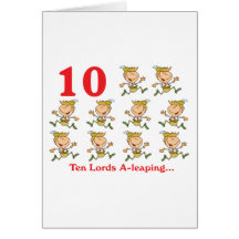 12 days ten lords a-leaping greeting card