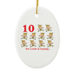 12 days ten lords a-leaping christmas ornament