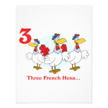 12 days three french hens invitations