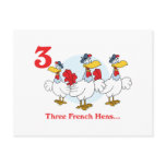 12 days three french hens post card