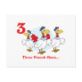 12 days three french hens post card