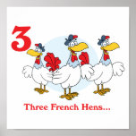 12 days three french hens posters