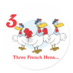 12 days three french hens sticker