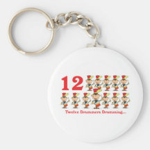 12 days twelve drummers drumming key chains