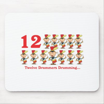 12 days twelve drummers drumming mouse pad by doonidesigns