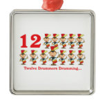 12 days twelve drummers drumming christmas ornament