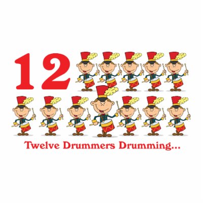 12 days twelve drummers drumming photo cutout by doonidesigns