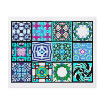 12 Different Tea Bag Tiles - Origami Folding Flyer Design