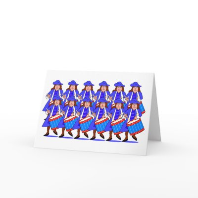 12 Drummers Drumming Greeting Cards by BrandyHouse