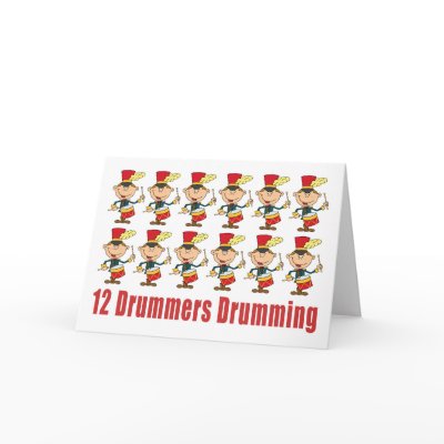 12 Drummers Drumming Cards by cutechristmas