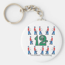 12 Drummers Drumming Keychains