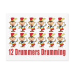 12 Drummers Drumming Postcard