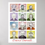 12 French Composers Poster