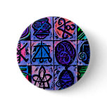 12 Reiki n Karuna Healing Signs Blue V15 Pinback Button