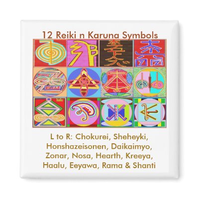 12 Reiki n Karuna Reiki Healing Designs Magnets by doonagiri