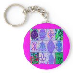 12 Reiki n Karuna Reiki Signs - Pink Border Keychains