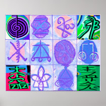12 Reiki n Karuna Reiki Signs Print