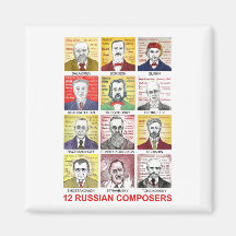 12 Russian Composers Fridge Magnet