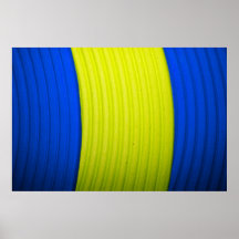 12 Single Yellow & Blue Stripes Poster