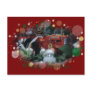 12 toy tractors at christmas postcard