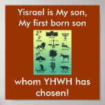 12-tribes-silouette, Yisrael is My son, My firs... Print