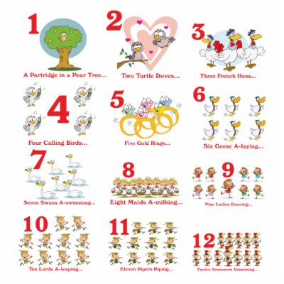 12 twelves days of christmas complete cut out by doonidesigns
