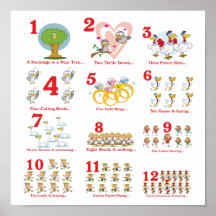 12 twelves days of christmas complete posters