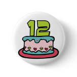 12 Year Old Birthday Cake buttons