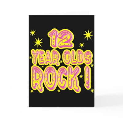 12 Year Olds Rock! (Pink) Greeting Card by TShirtDotCom
