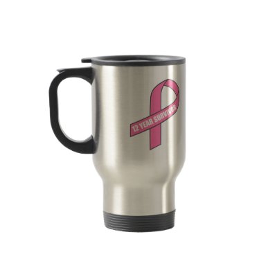 12 Year Survivor (Breast Cancer Pink Ribbon) Mug by HelpRaiseAwareness