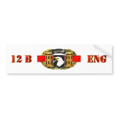 12B 101st Air Assault Division Bumper Sticker by sapperzulu