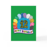 12th Birthday Gifts with Assorted Balloons Design Cards