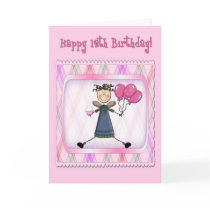 12th Birthday Pink Angel Greeting Cards